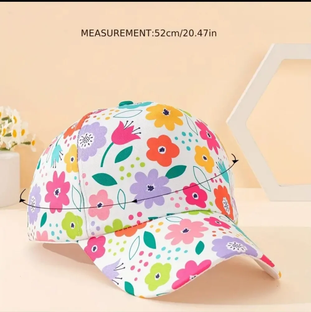 Floral Baseball Cap Girl